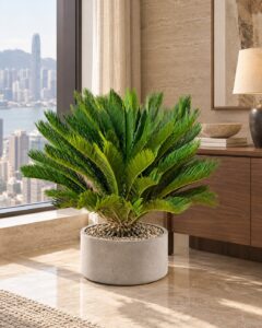 Sago palm | Large floor plant 大型植物擺放於香港辦公室室內空間的情境示意圖 / Sago palm | Large floor plant large indoor plant styled in a Hong Kong office interior